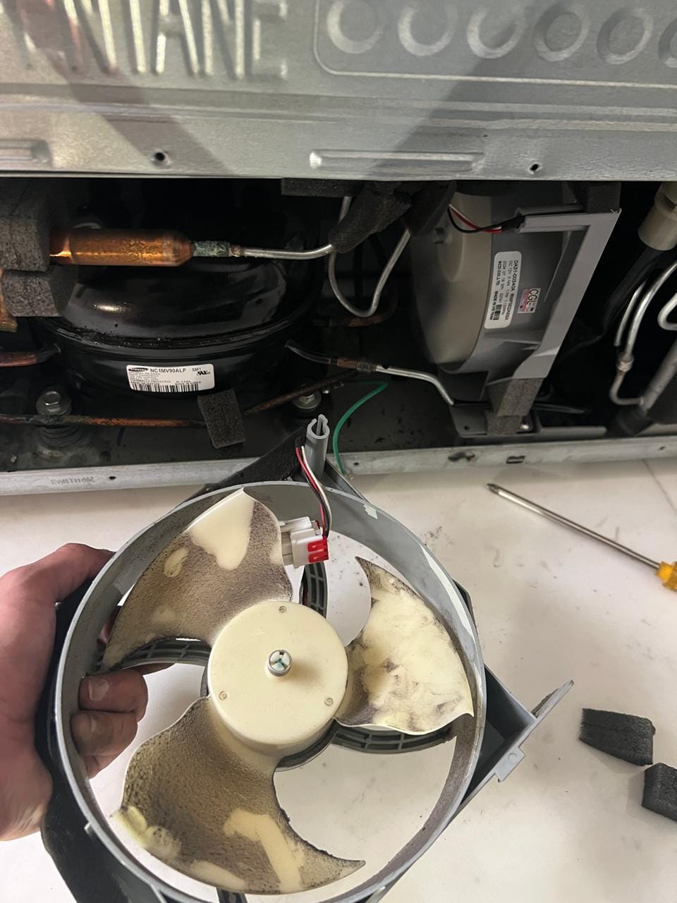 Substituição de compressor